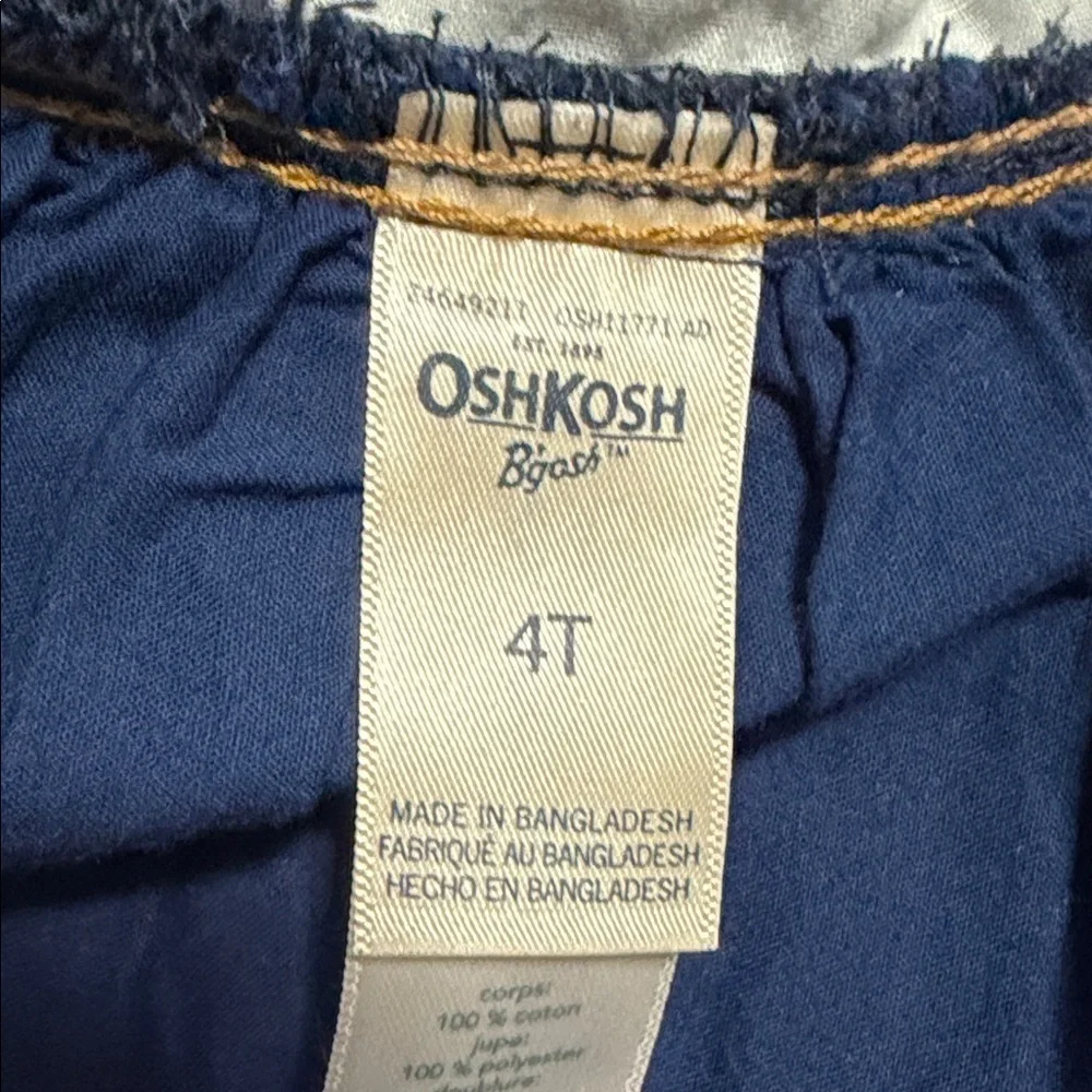 OshKosh B'gosh Blue Denim Skirtall with Tulle & Glitter Sparkles, Size 4T